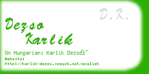 dezso karlik business card